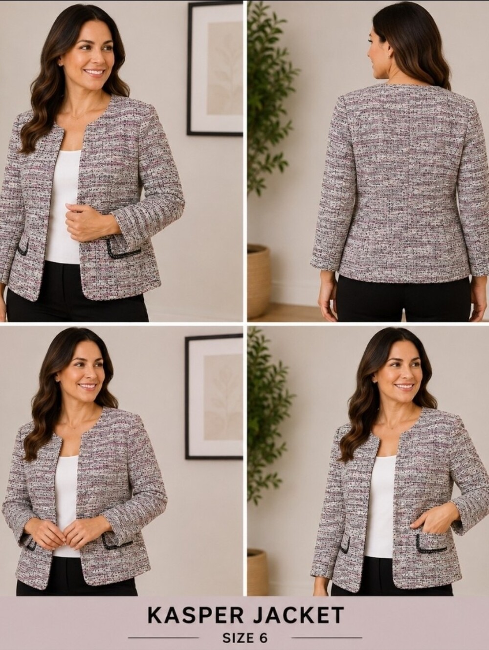 ✨ Kasper Tweed Open-Front Blazer | Size 6 ✨
